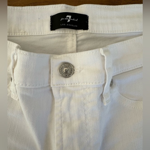 7 For All Mankind Roxanne Ankle Raw Hem Jeans SZ 28 White - Picture 10 of 17